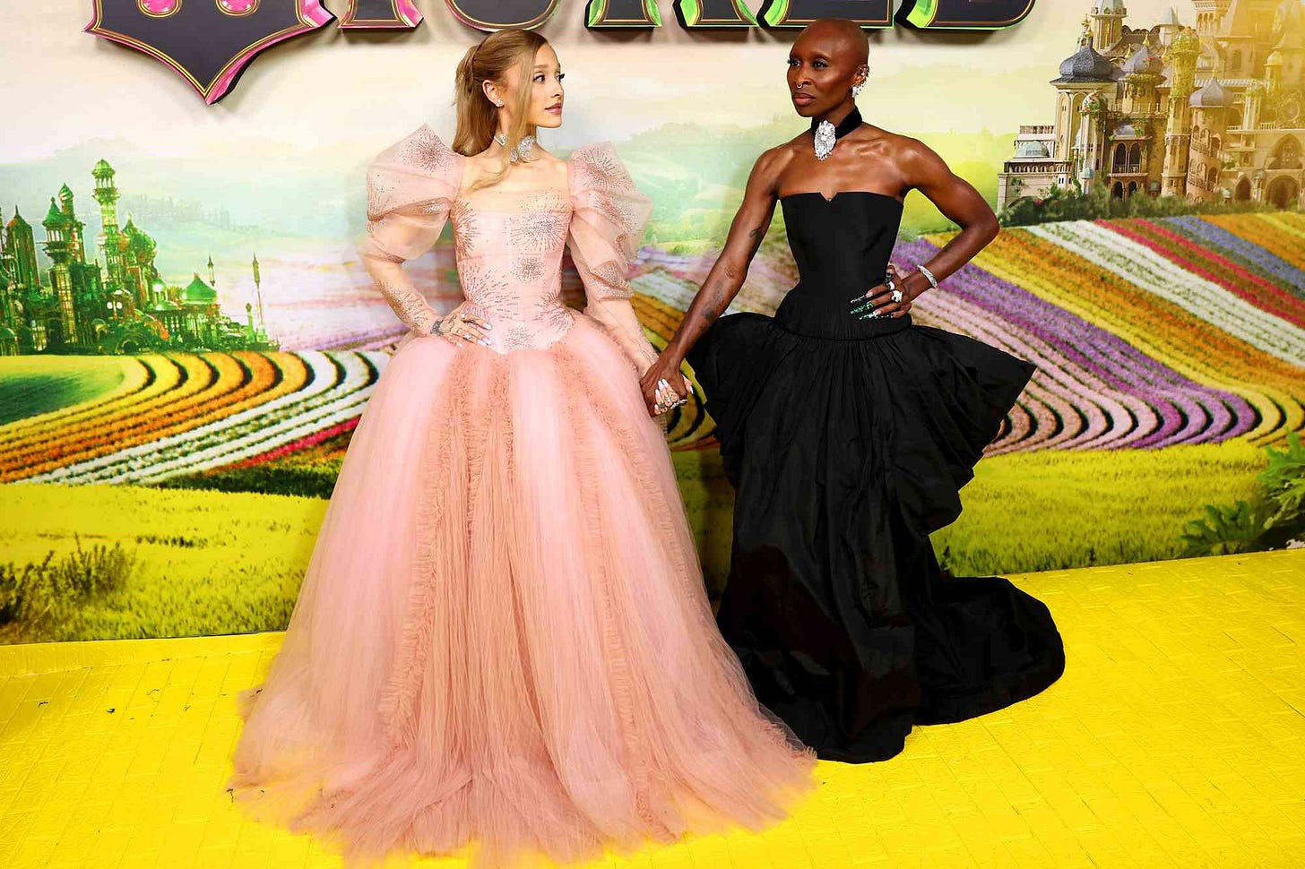 Ariana Grande and Cynthia Erivo Kick Off Fashionable Press Tour for 'Wicked'