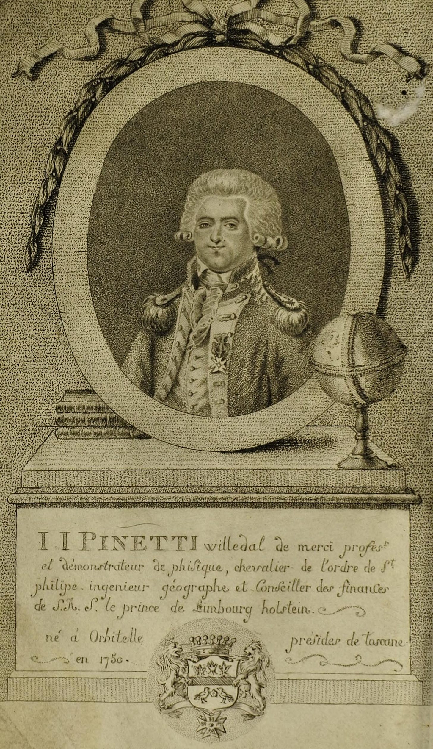 An illustration of a short man in a wig and regal clothing wearing a medal.