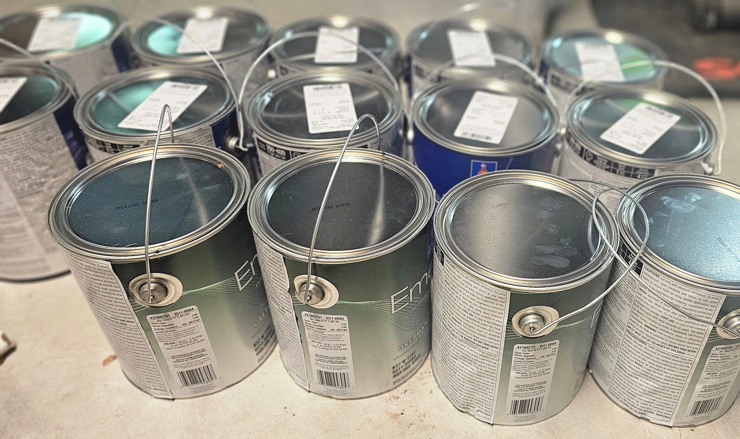 14 gallons of paint for Fix It project