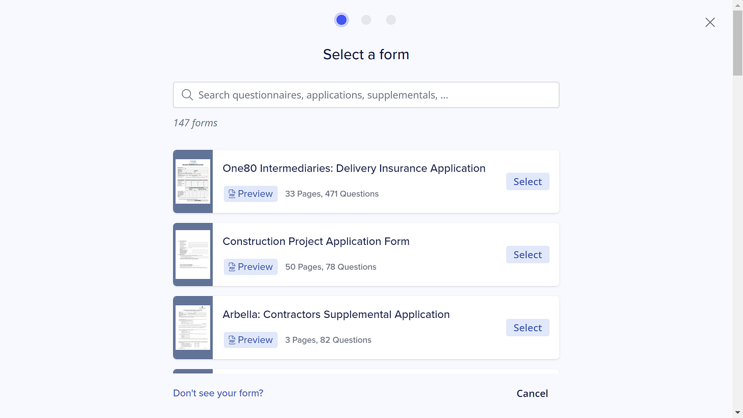 Wunderite Forms Quick Start: Select a form