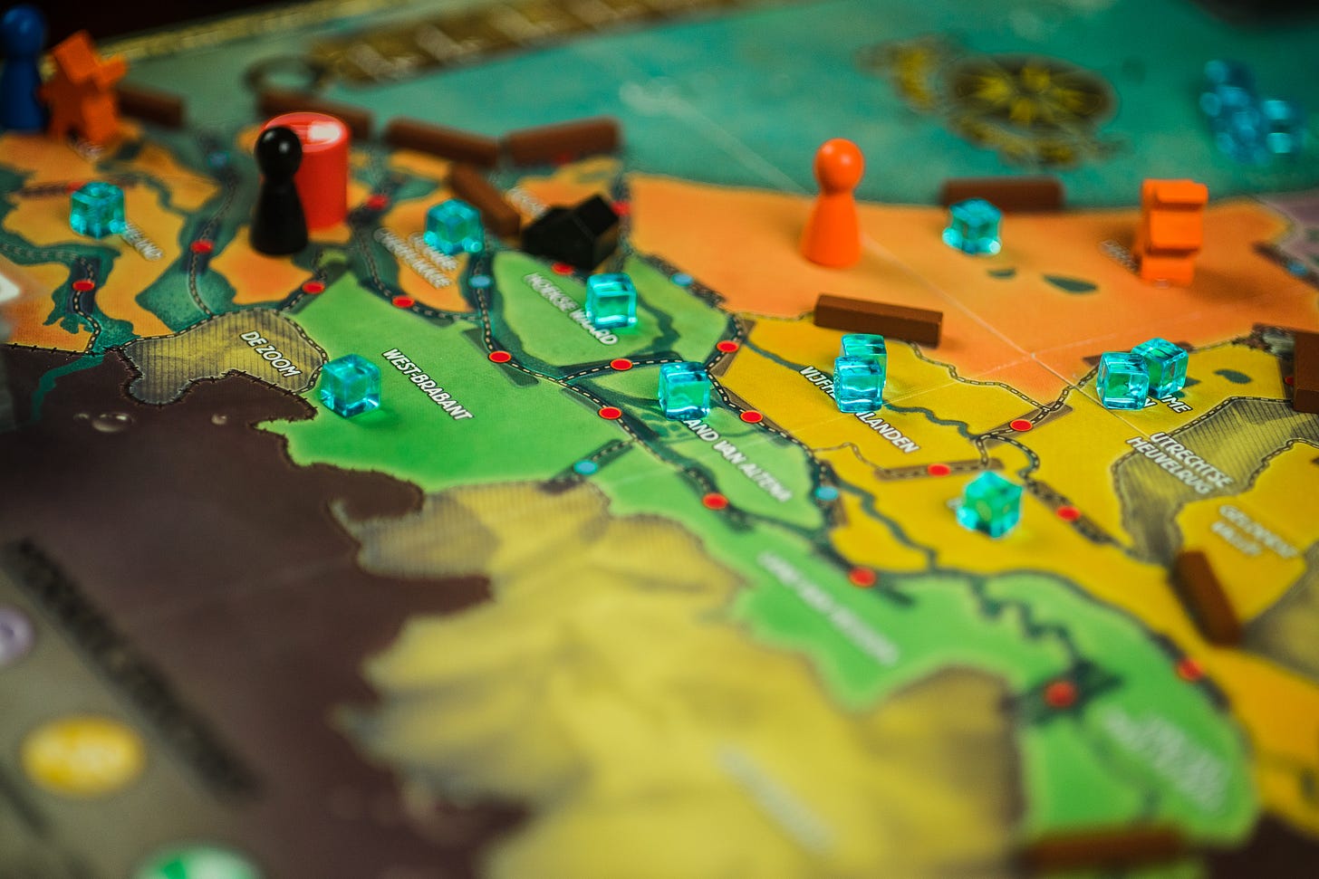 The board game Pandemic Rising Tide being played on a table
