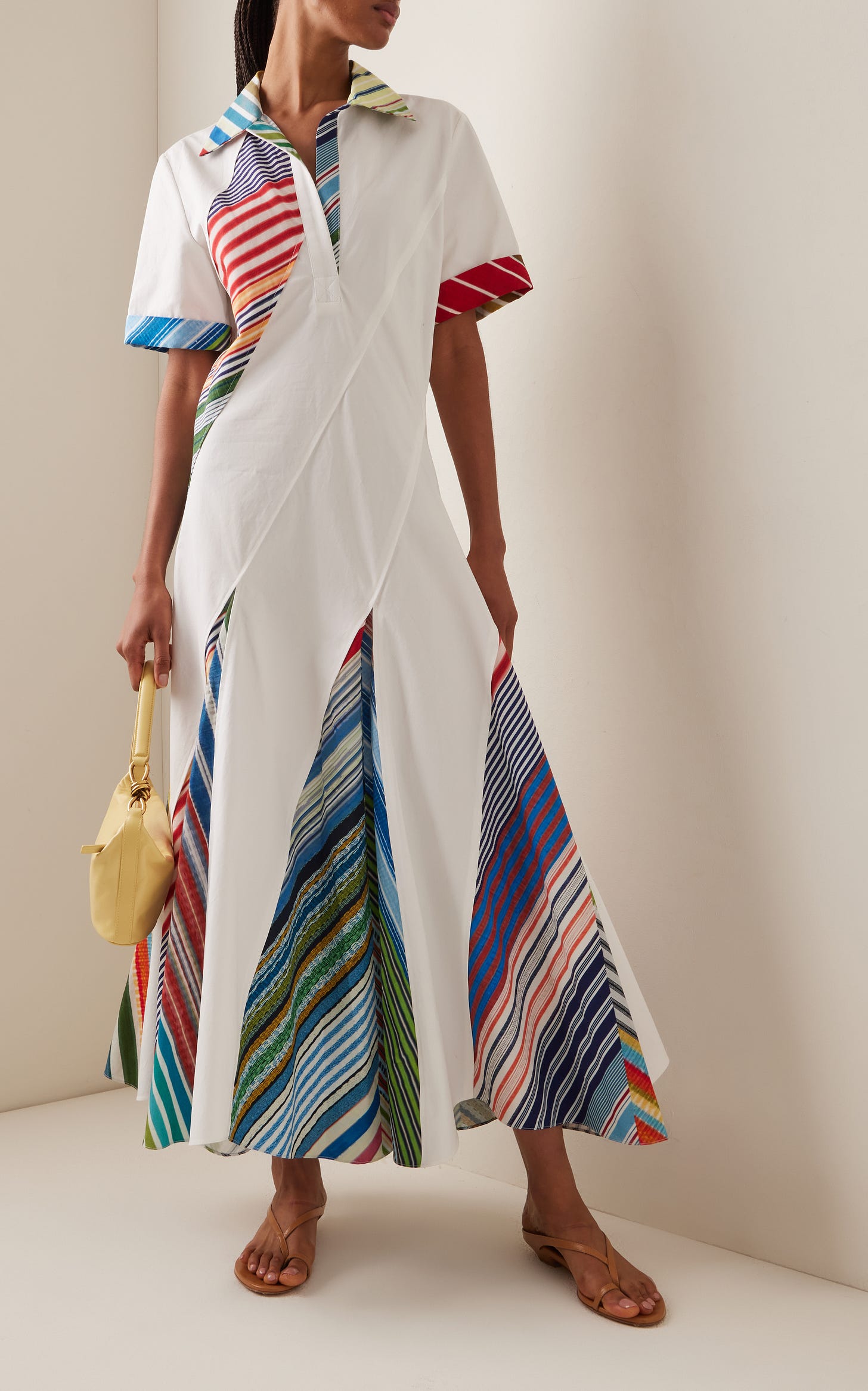 Plot Twist Striped Cotton Polo Shirt Dress