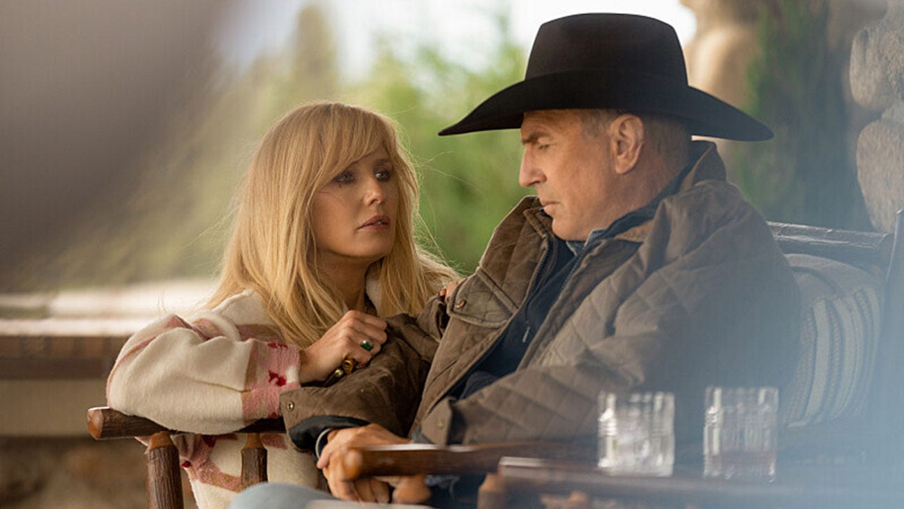 Kelly Reilly and Kevin Costner on 'Yellowstone'