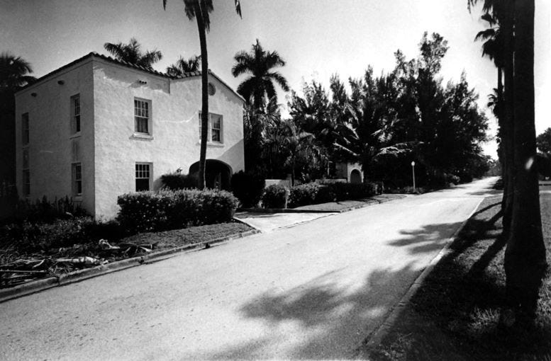 Al Capone’s villa at 93 Palm Avenue on Palm Island in Miami Beach, Florida. 