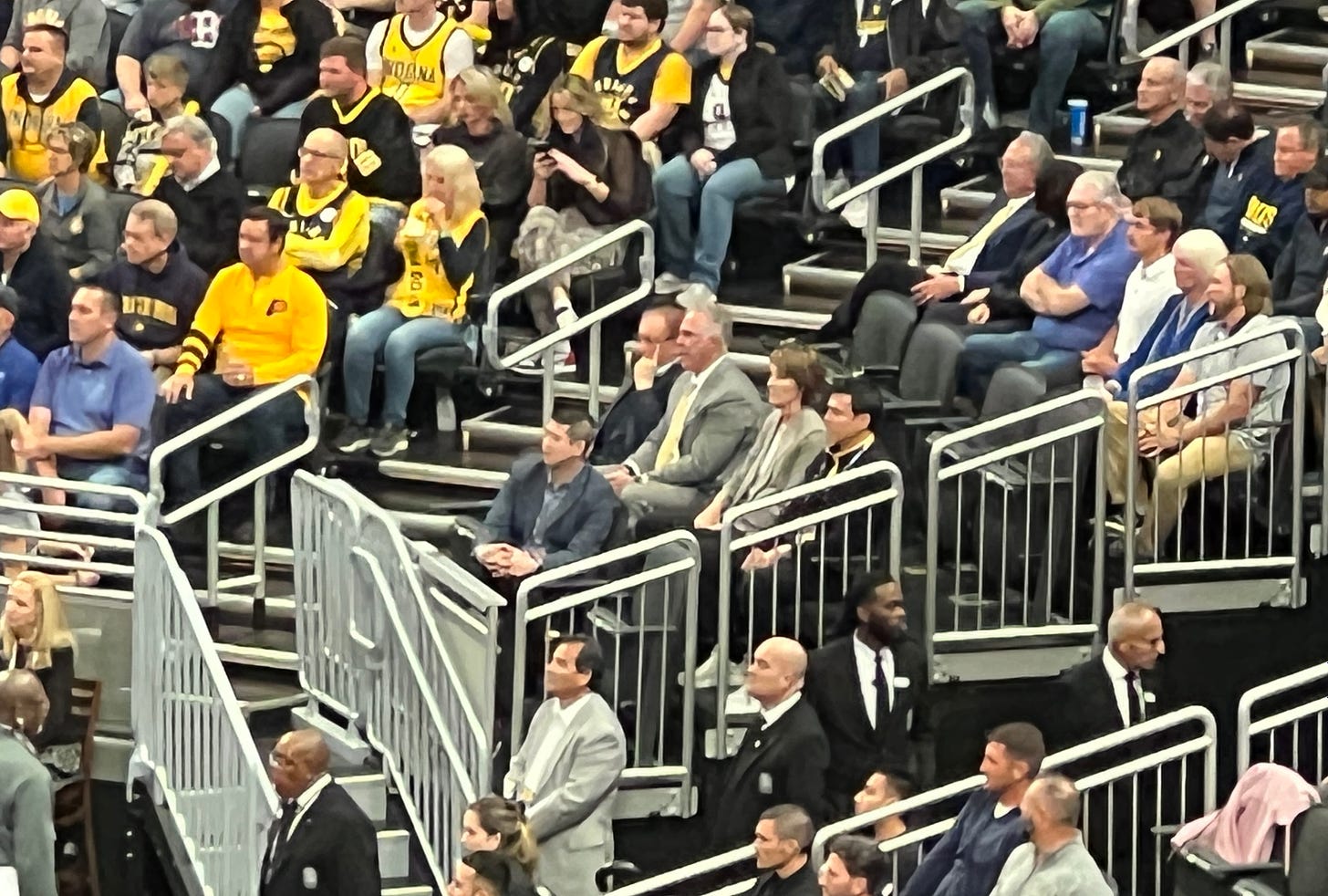 Herb Simon sitting with the Pacers’ front office at a game this season.