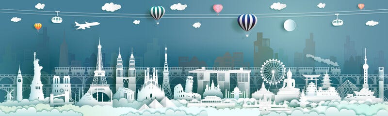 Travel landmarks famous world architecture monuments popular.