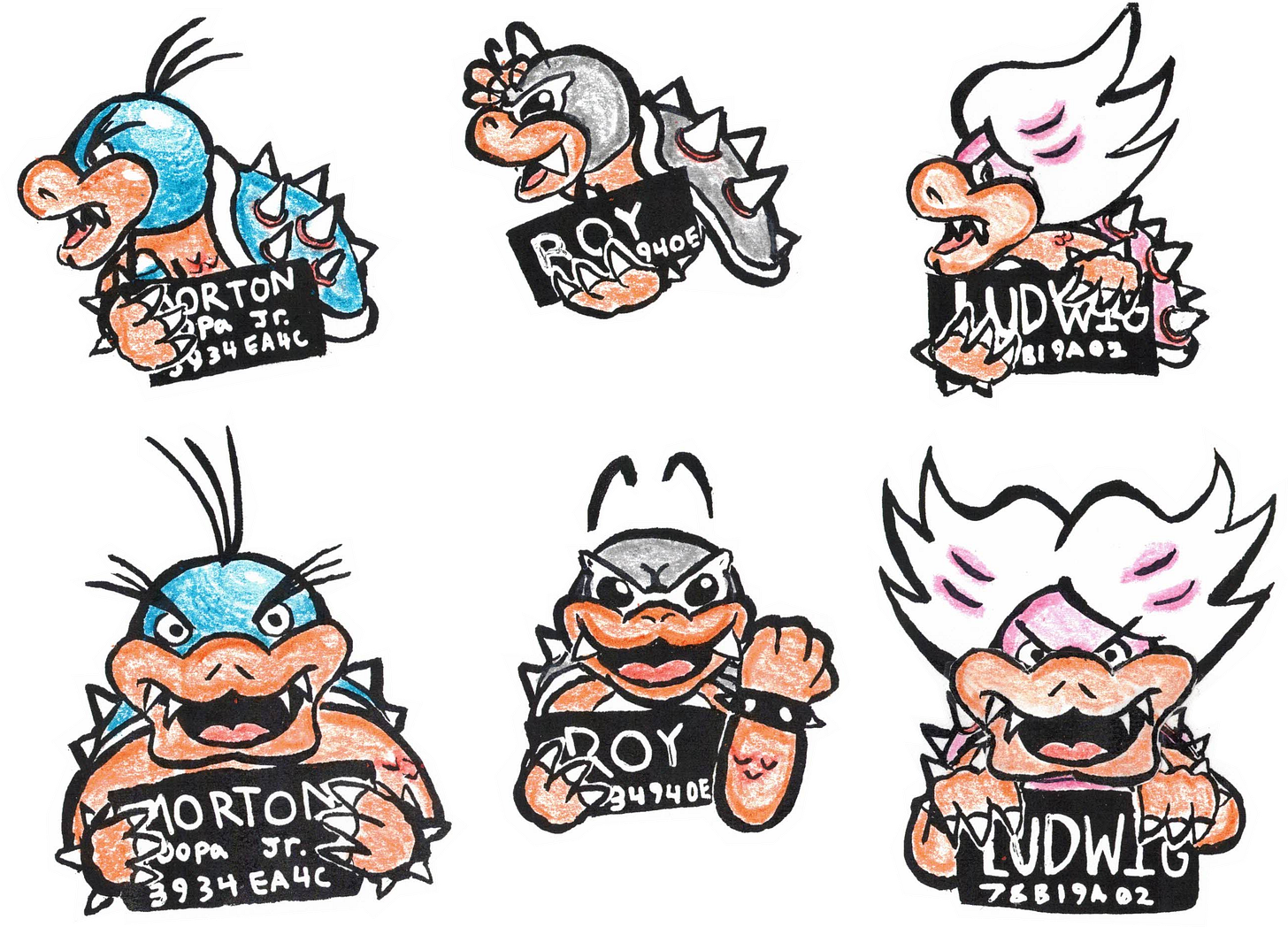 No digital trickery: I really did cut out copies of Morton's mouth and line them up over Ludwig's poses. 