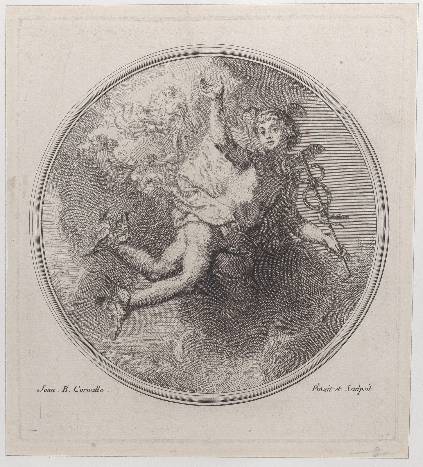 Mercury, Jean-Baptiste Corneille (French, Paris 1649–1695 Paris), Etching and engraving