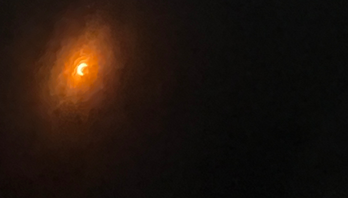 Phone photo of eclipse