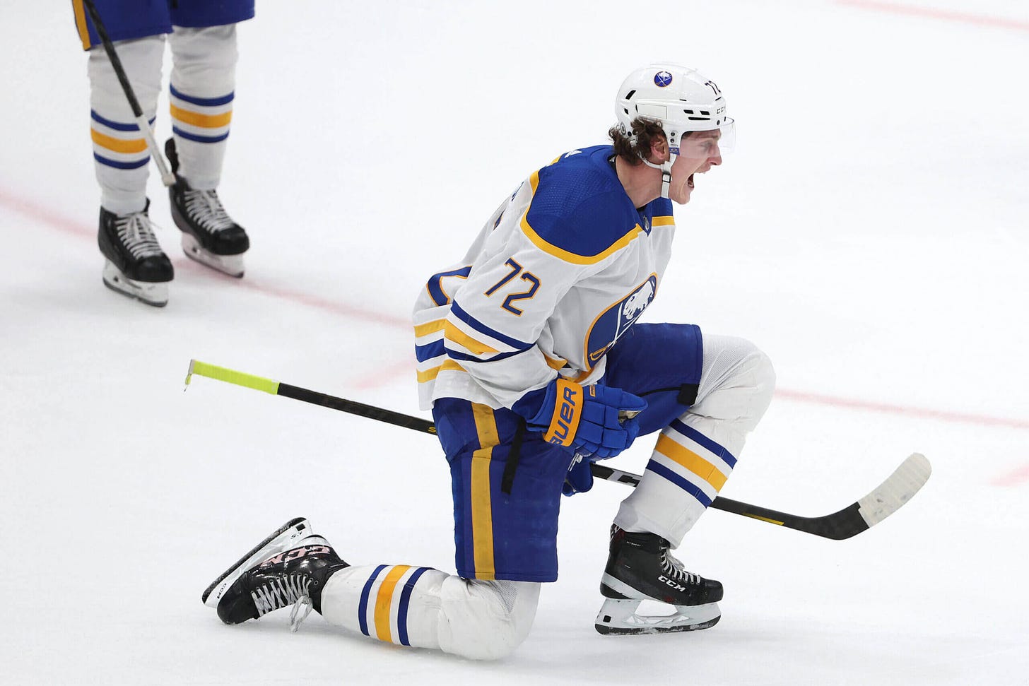 Tage Thompson's hat trick lifts Sabres to another emotional win: 'We're in  this together' - The Athletic