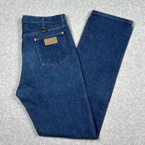 Vintage Wrangler Jeans Mens 36x36 Denim Blue Cowboy Cut 13MWZ Made in USA 80s - Picture 1 of 14