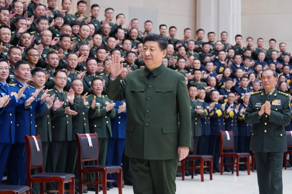Chinese President Xi Jinping, also general secretary of the Communist Party of China (CPC) Central Committee and chairman of the Central Military Commission (CMC), meets with representatives of troops stationed in north China's Tianjin Municipality, Feb. 2, 2024.