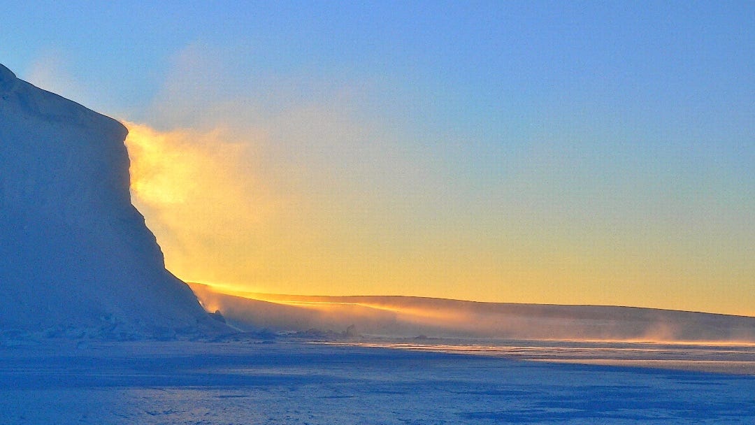 colorful sunset over the Antarctic