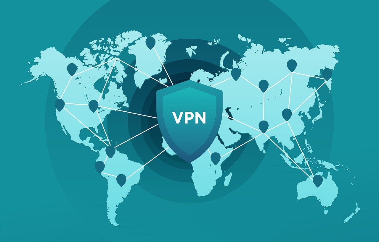Vpn servers around the earth with a shield