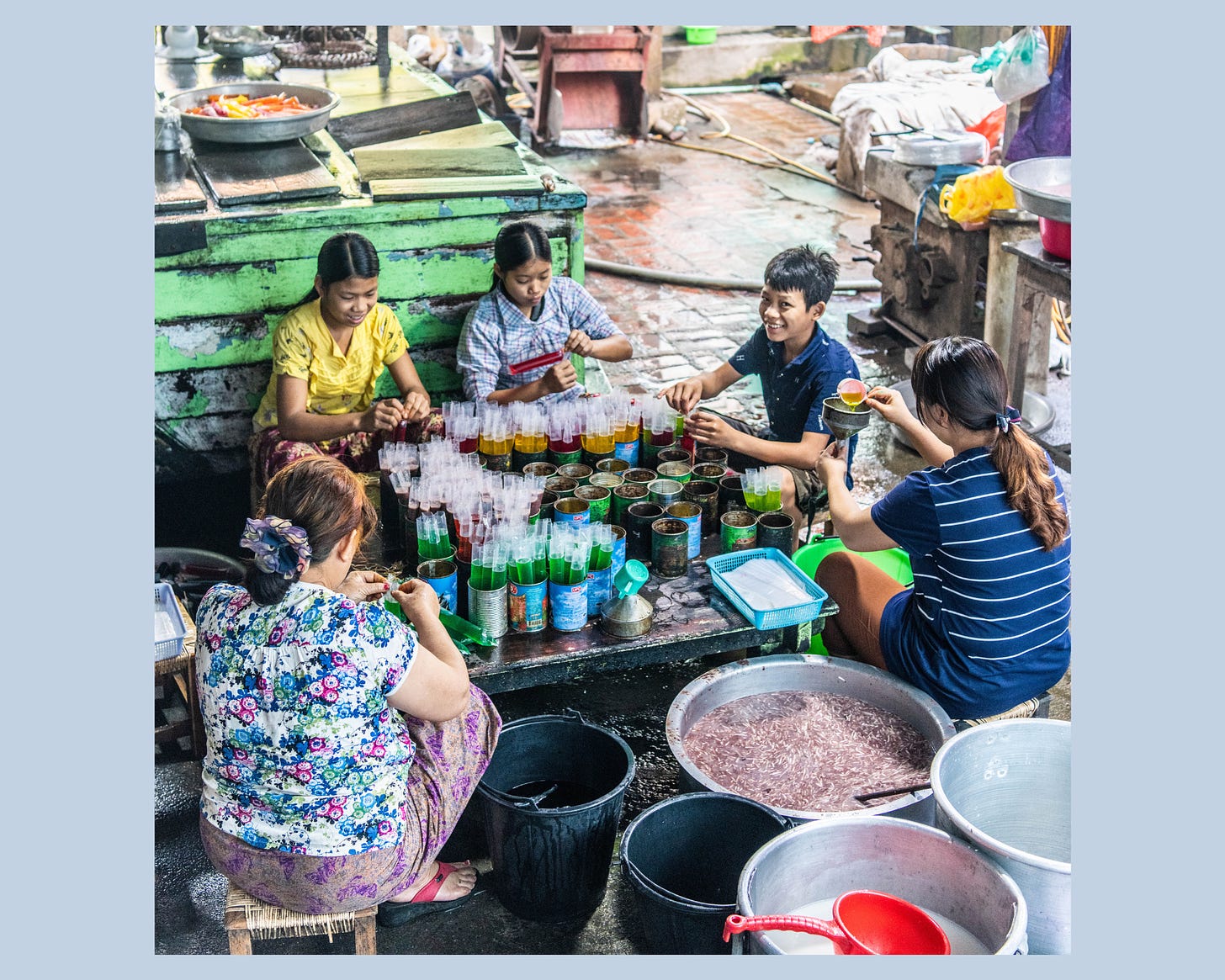 Making ice lollies in Hopin, Myanmar