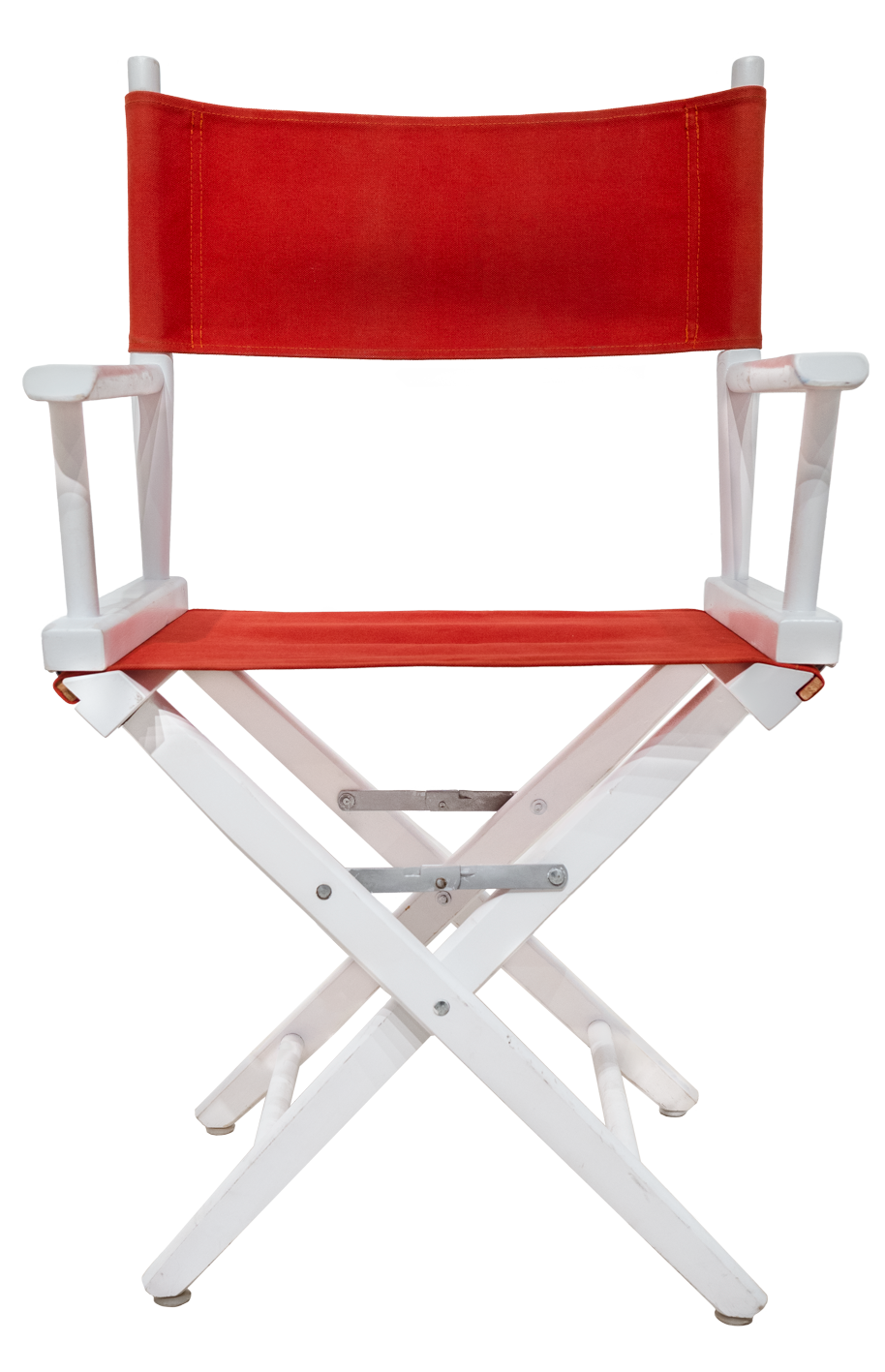 red and white director's chair