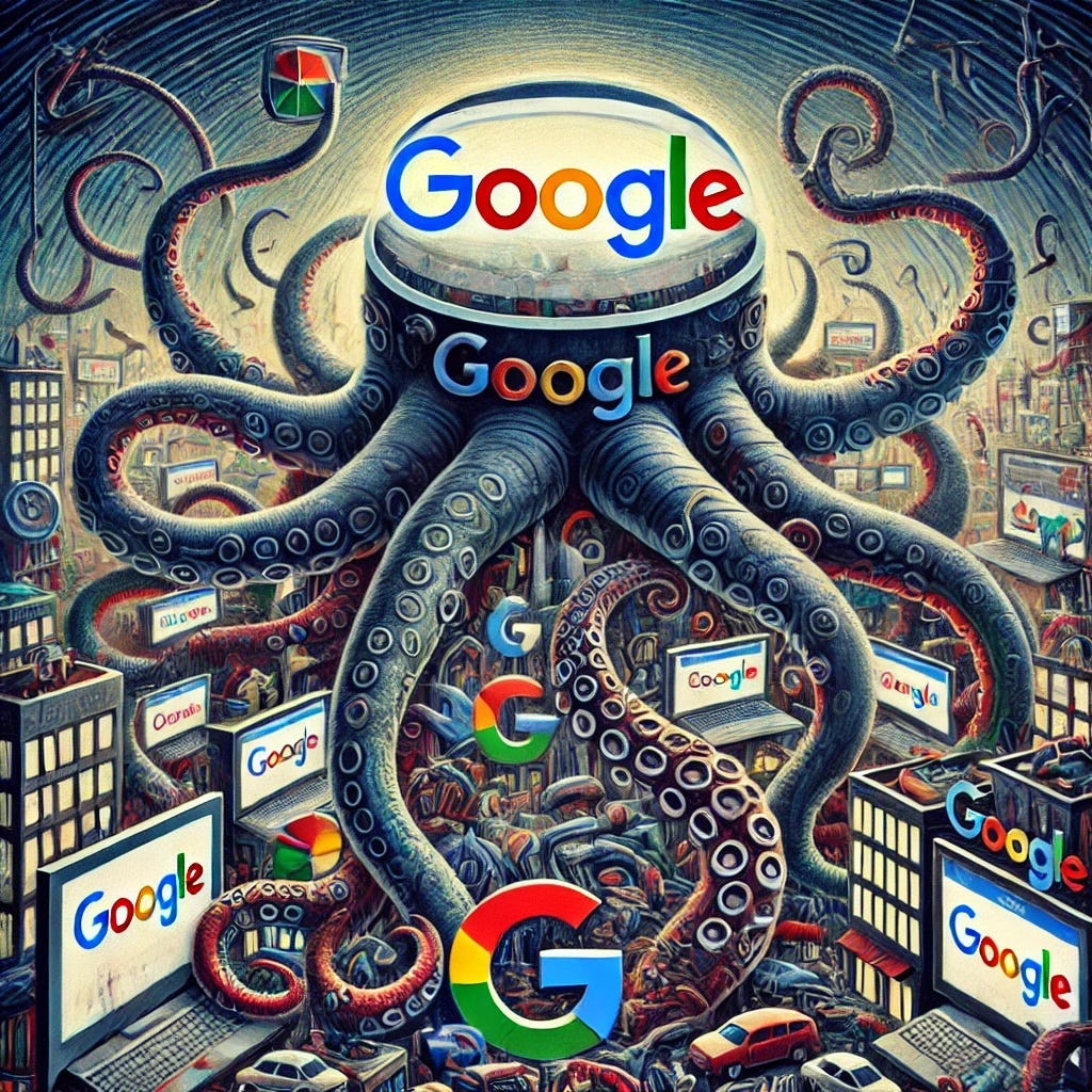 🔍 Google, el “monopolista”. Imagen creada por ChatGPT.
