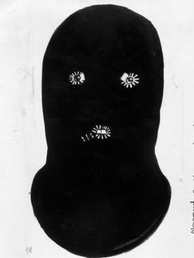 The balaclava believed to have been worn by Mr. Cruel