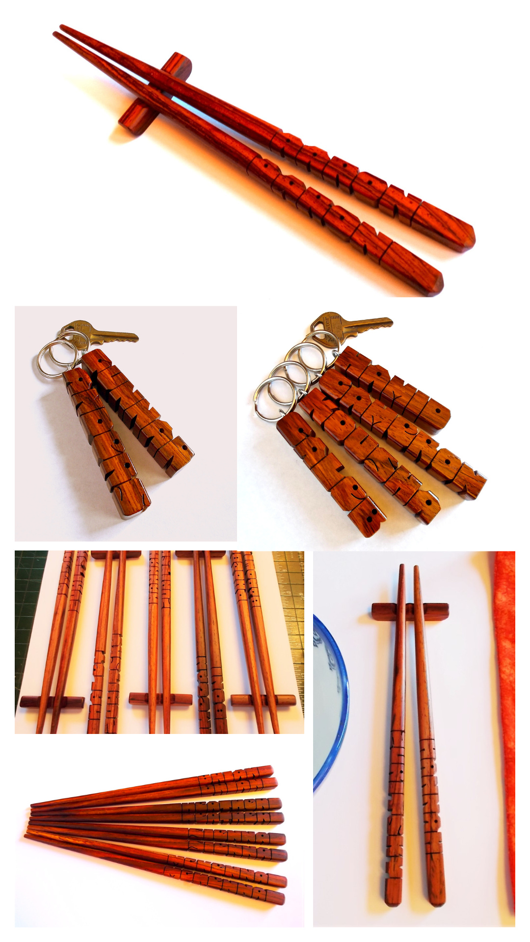 Cocobolo Rosewood ~ Chopsticks and Keychains