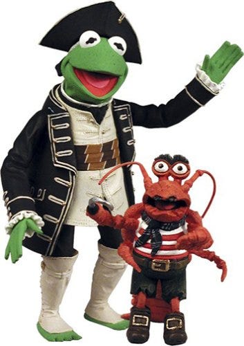 Amazon.com: The Muppets Series 7 Action Figure Kermit as Captain Abraham  Smollet : Toys & Games