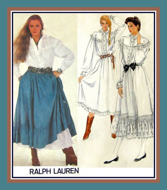 Vintage 1980s ralph Lauren PRAIRIE STYLE Vogue Designer | Etsy | Skirt  patterns sewing, Vogue pattern, Vogue patterns