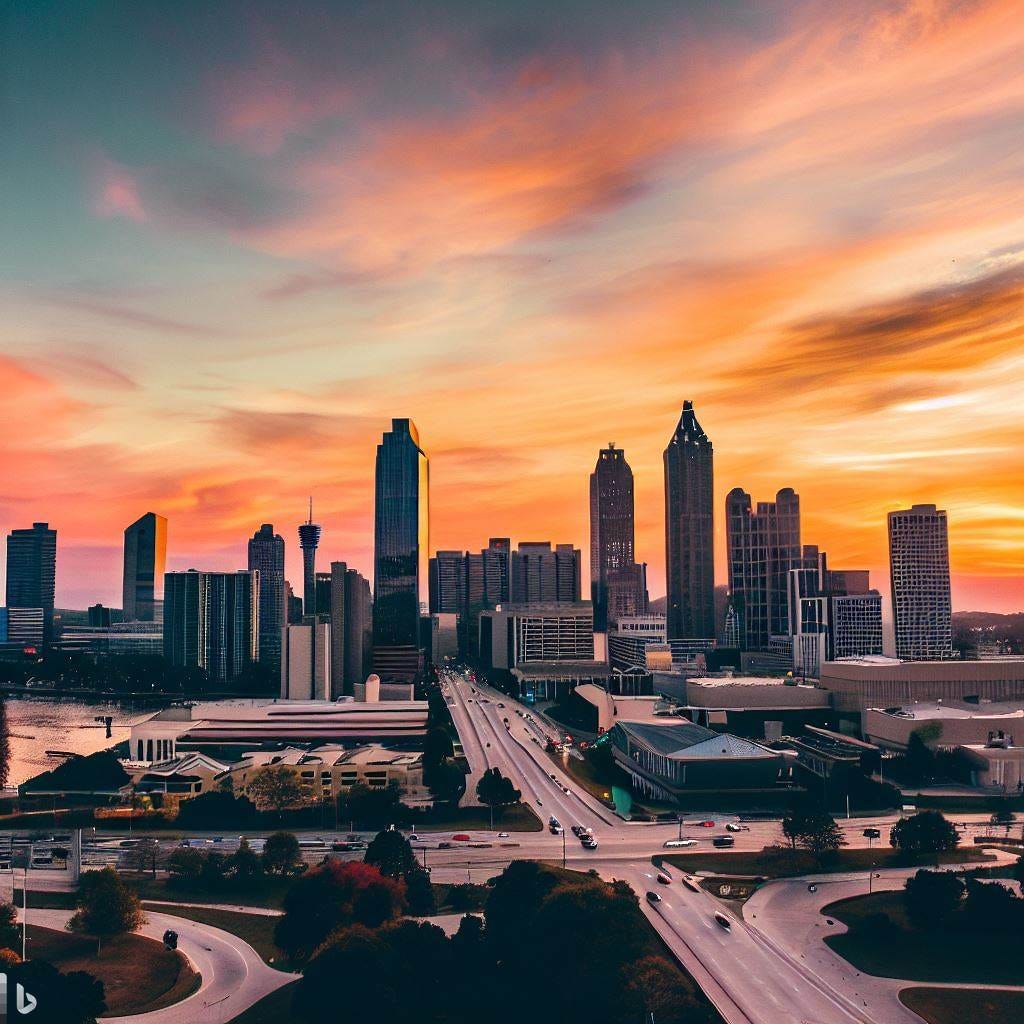 Atlanta is for everyone, atlanta sunset skyline