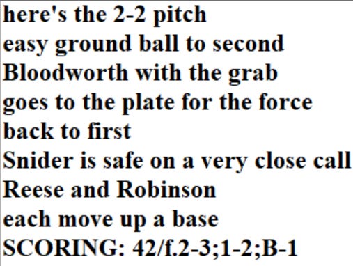 Diamond Mind Baseball Play By Play