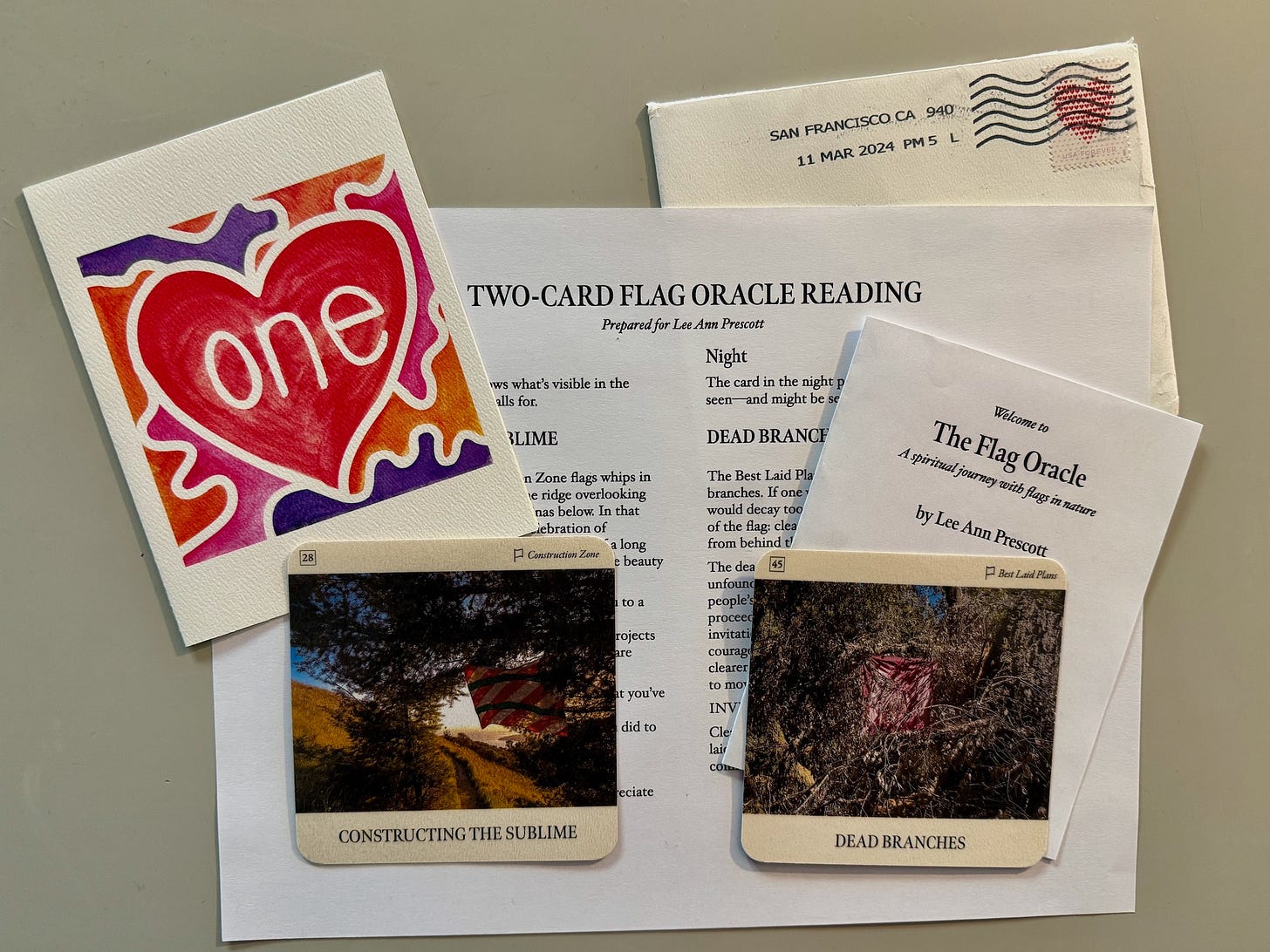 Two card Flag Oracle reading by mail example
