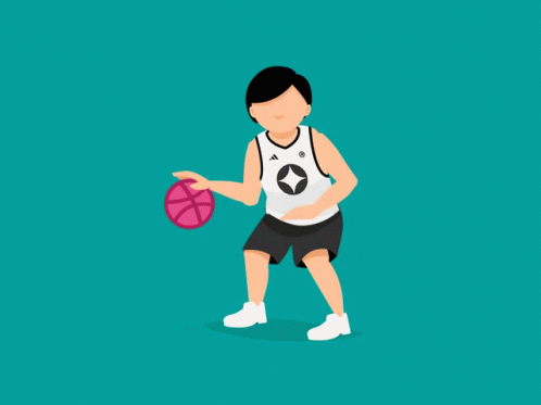 Boy dribbling basketball