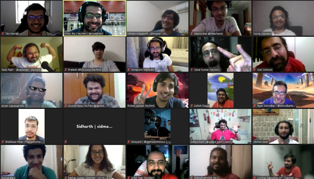 Participants of gamedev.in campfire event