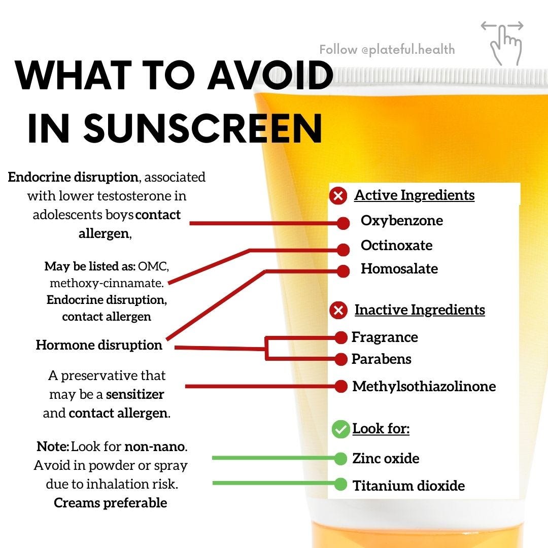 What to avoid in sunscreen