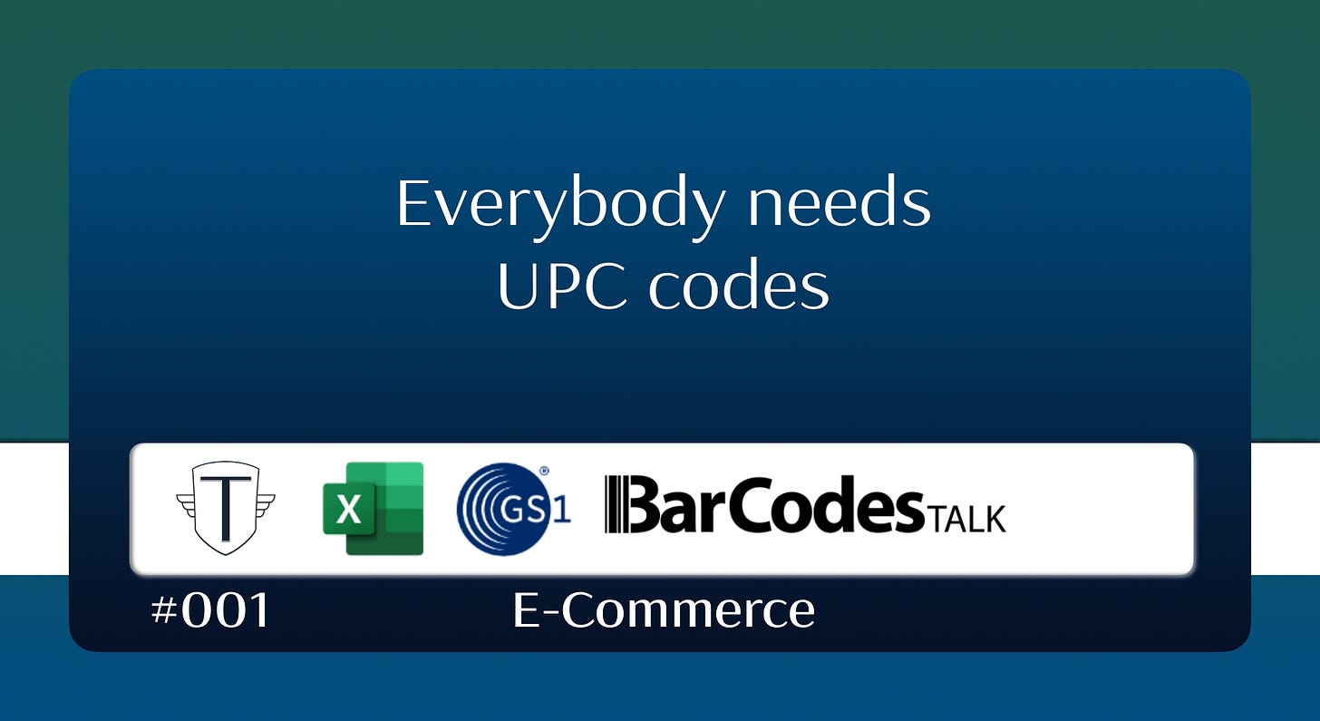 Everybody needs UPC codes