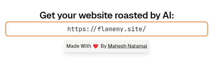Roast A Site URL input field