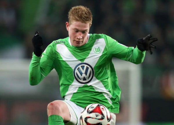 kevin du bruyne gets wolfsburg win bundesliga 2015 soccer