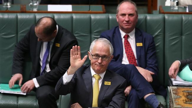 Malcolm Turnbull in question time yesterday. Picture: Kym Smith