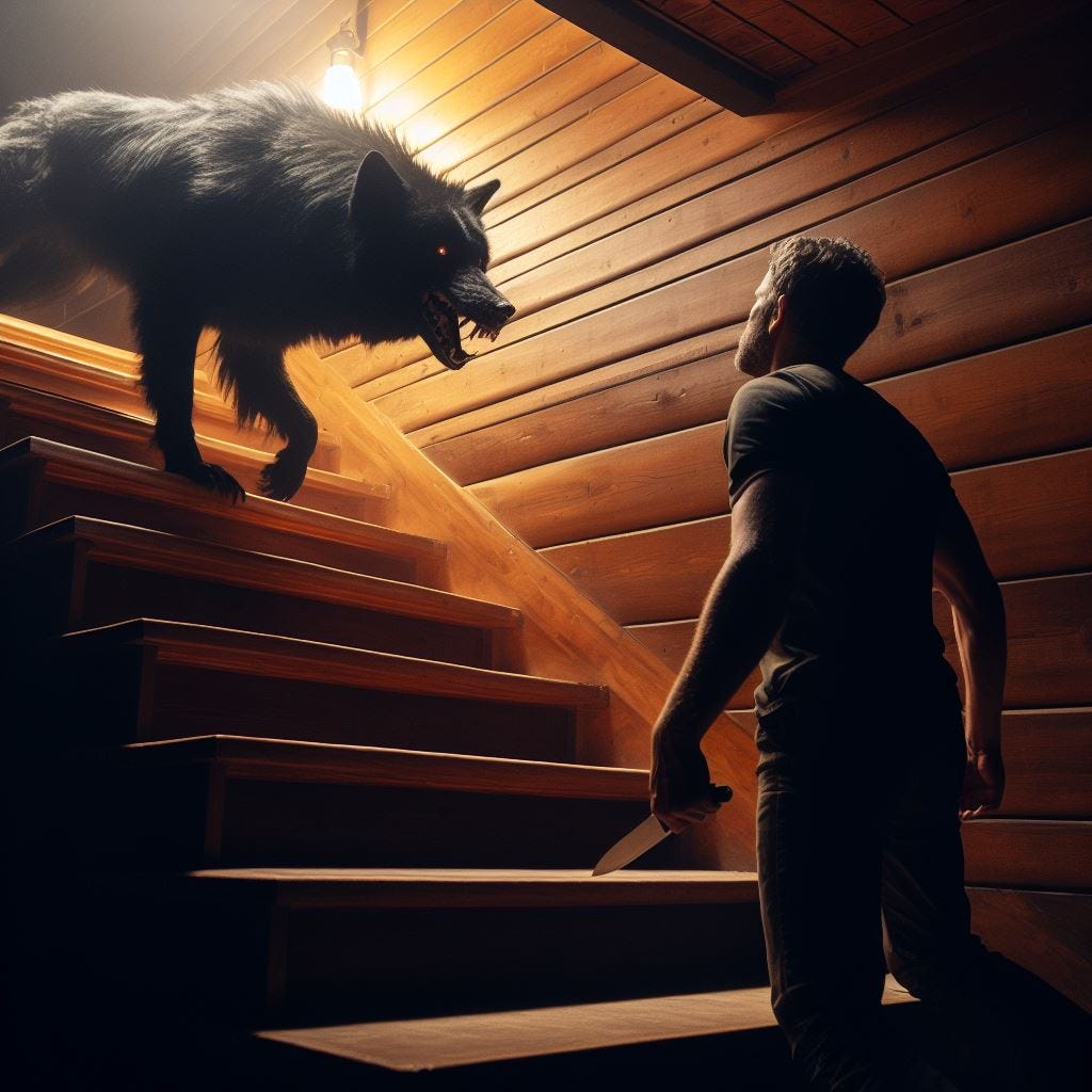 aman figting a wolf aman figting a wolf