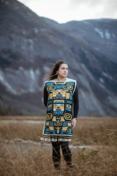 Sydney Akagi, <em>Ceremonial Woven Tunic, Ravenstail and Chilkat</em>, 2024