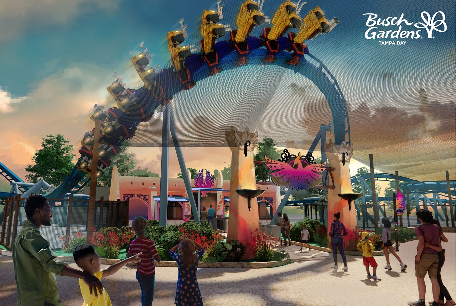 Phoenix Rising coaster at Busch Gardens Tampa rendering