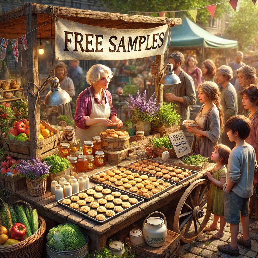 Sampling at a Farmers Market