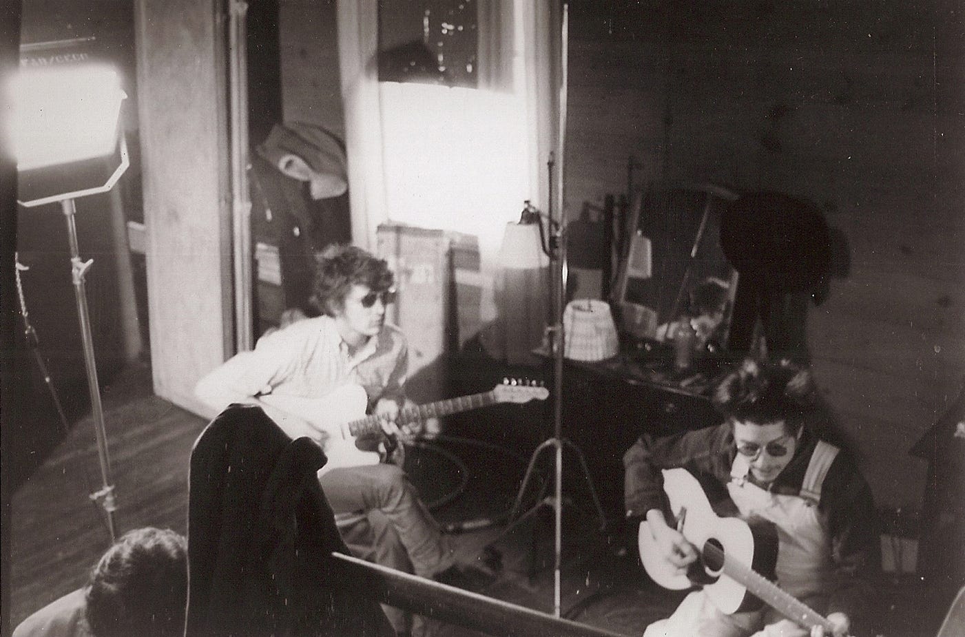 Rick Danko and Bob Dylan, 1967.