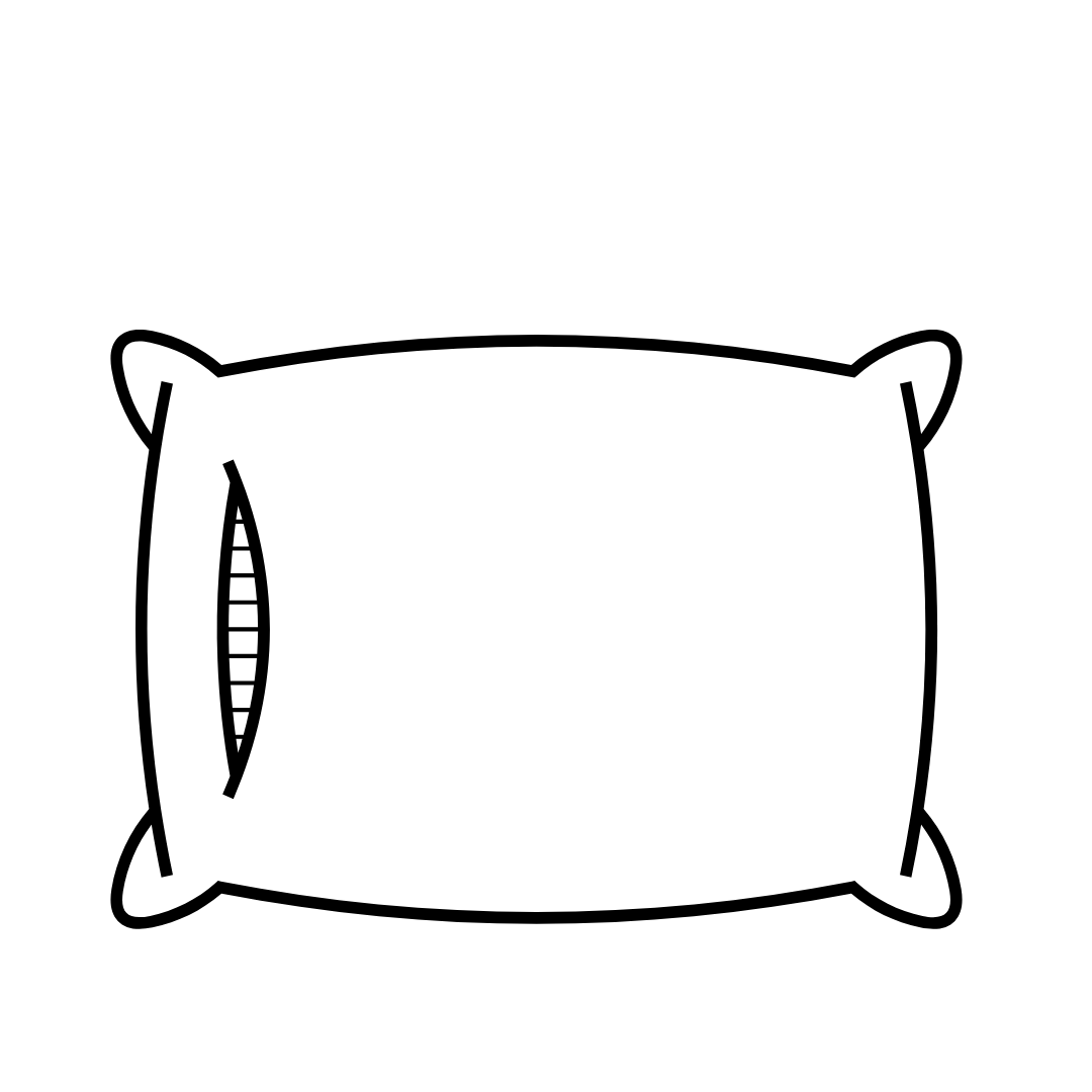 black and white illustration of a pillow