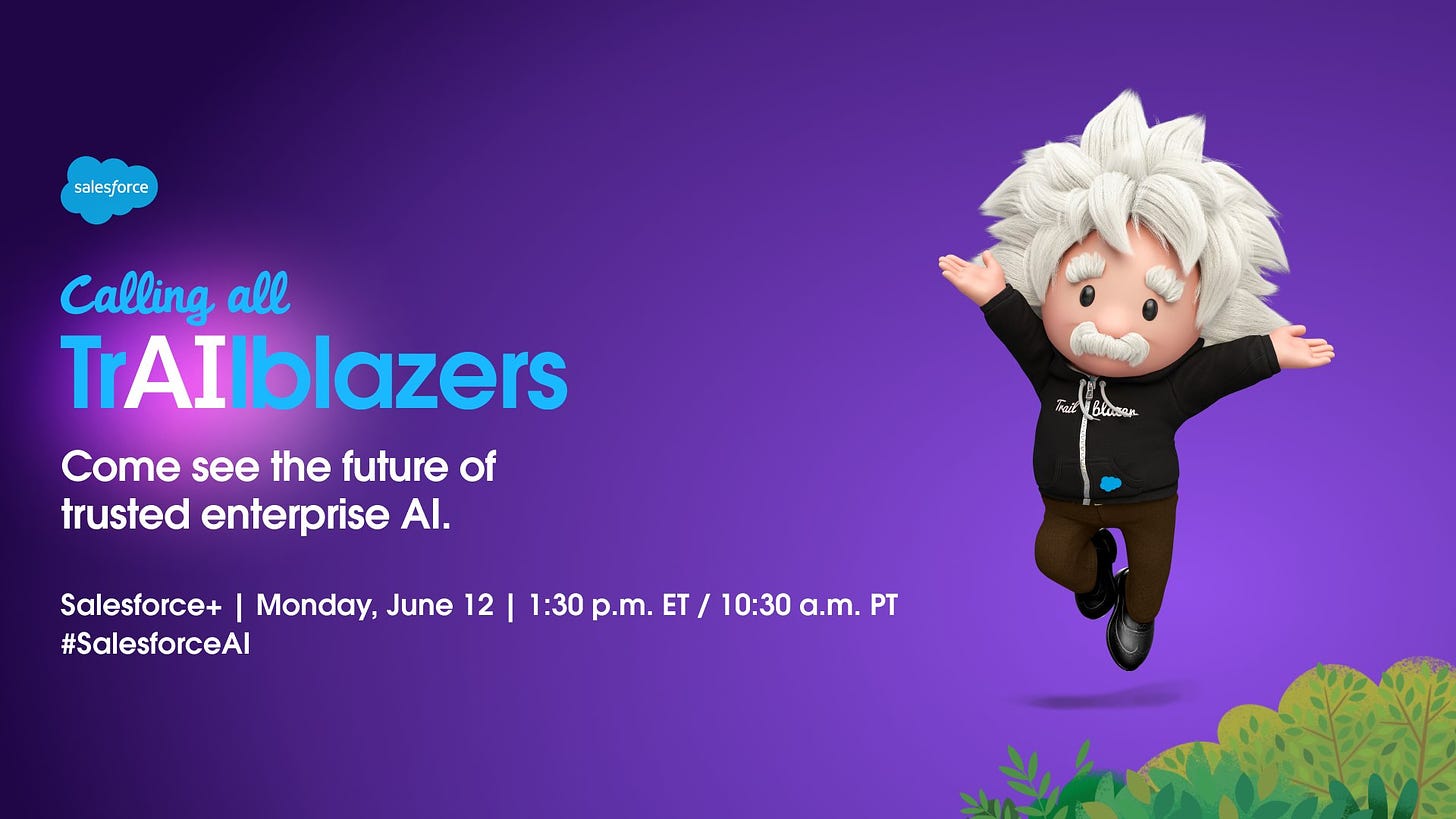 Salesforce on Twitter: "Save the date for #SalesforceAI Day on June 12 at  1:30 p.m. ET. Tune in as Salesforce Chair, CEO, and Co-Founder Marc Benioff  and AI visionaries share game-changing news