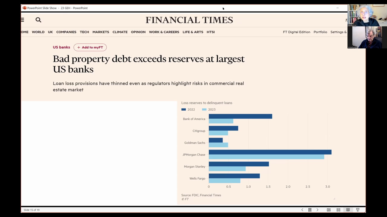 FT bad property debt reserves US banks