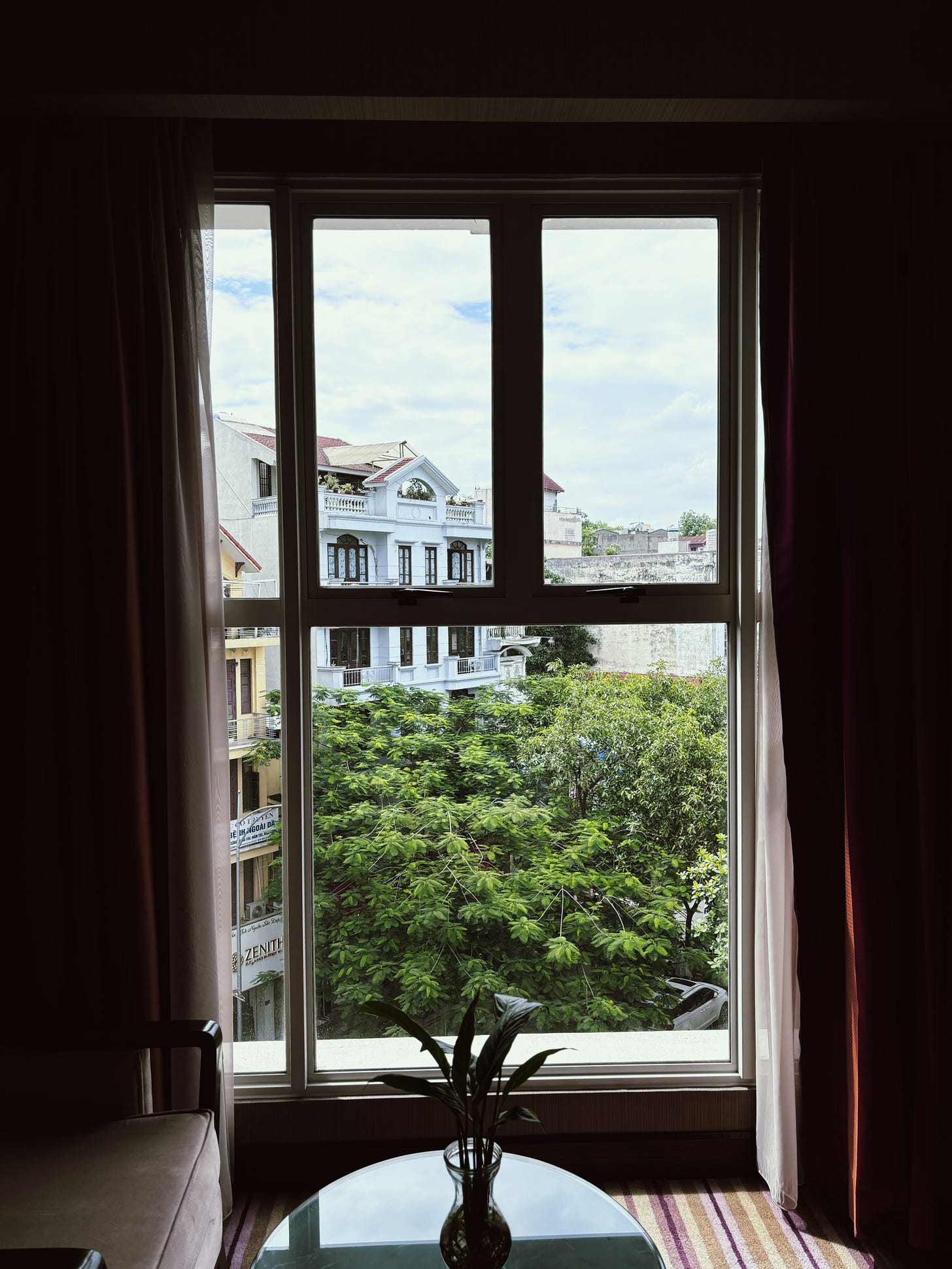 Hotel window in Hanoi Vietnam