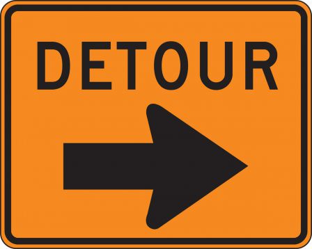 Detour (Arrow) Rigid Construction Sign FRK244