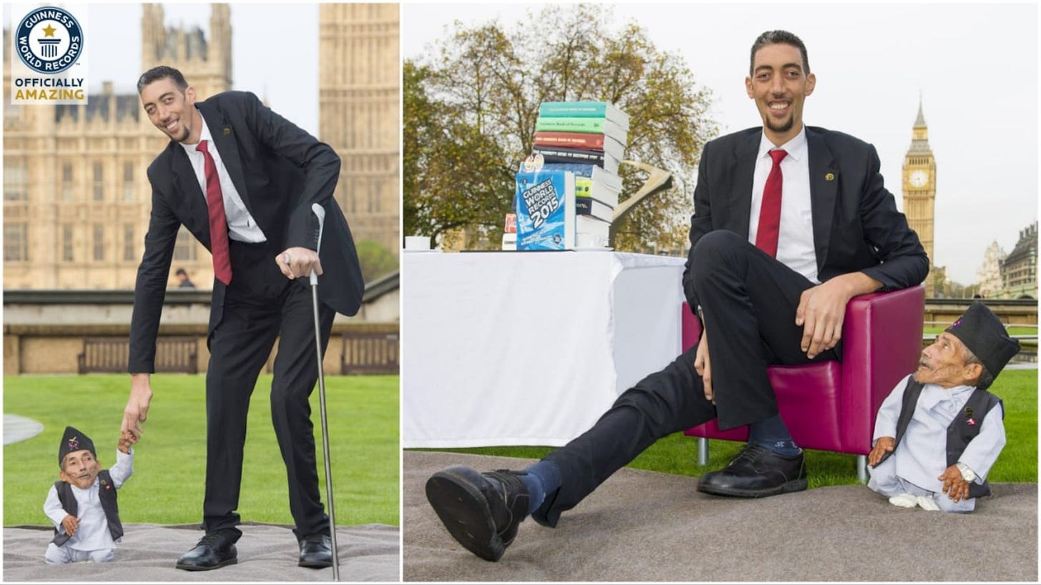 Watch: When the world's tallest man met the shortest