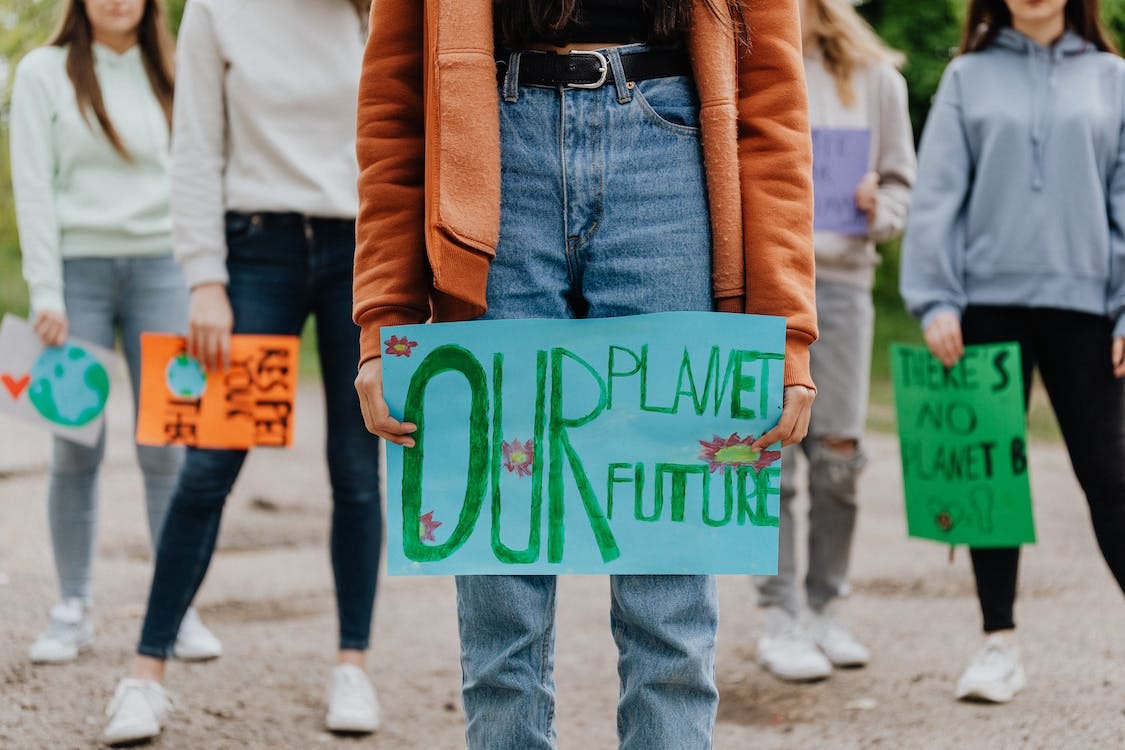 Free People holding Placards Stock Photo