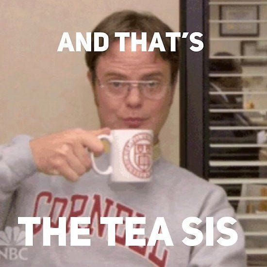 Dwight Schrute - And That's The Tea Sis | Office jokes, The office  stickers, The office show