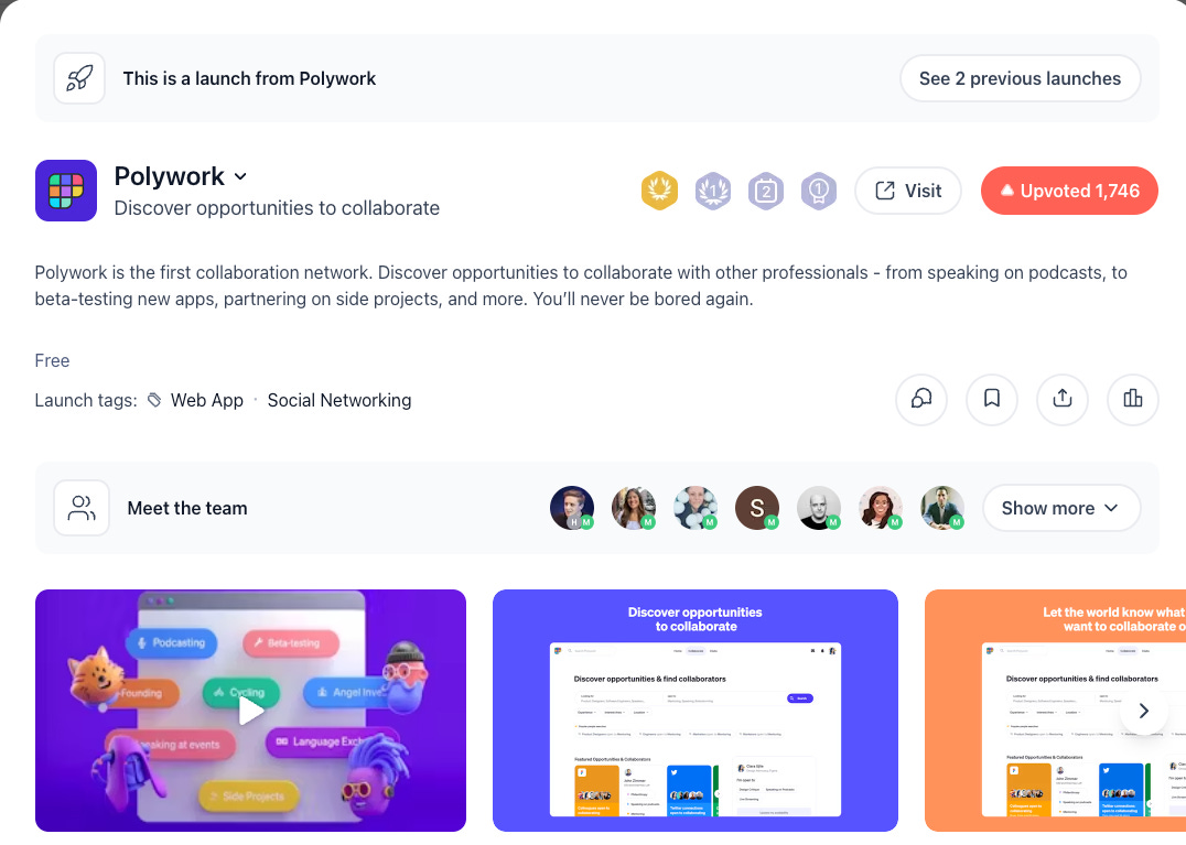 Polywork Product Hunt