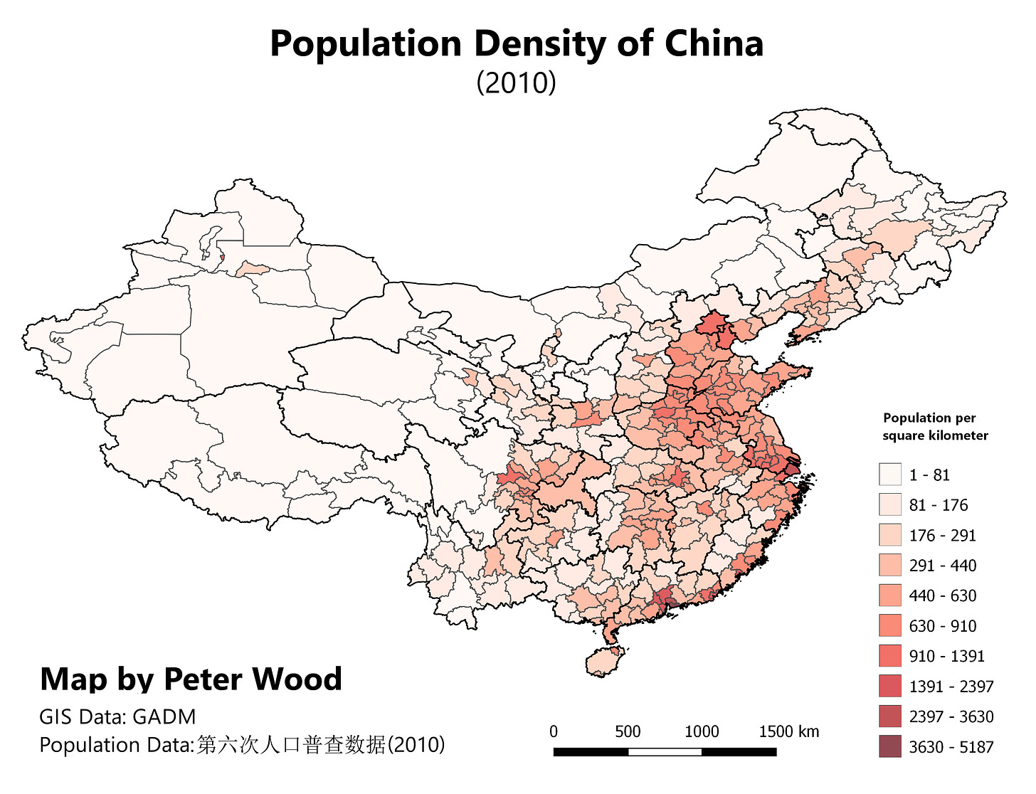 Map of Chinese Population Density